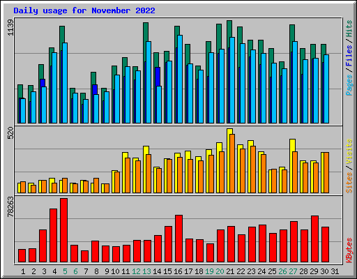 Daily usage for November 2022