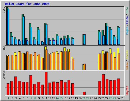 Daily usage for June 2025