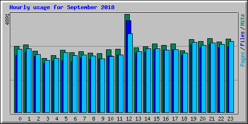 Hourly usage for September 2018