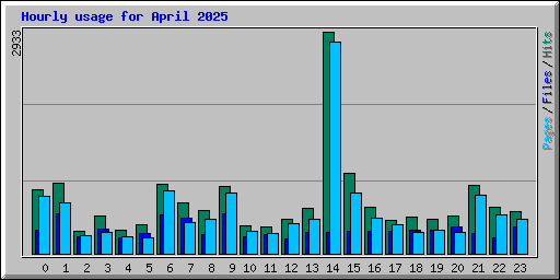 Hourly usage for April 2025
